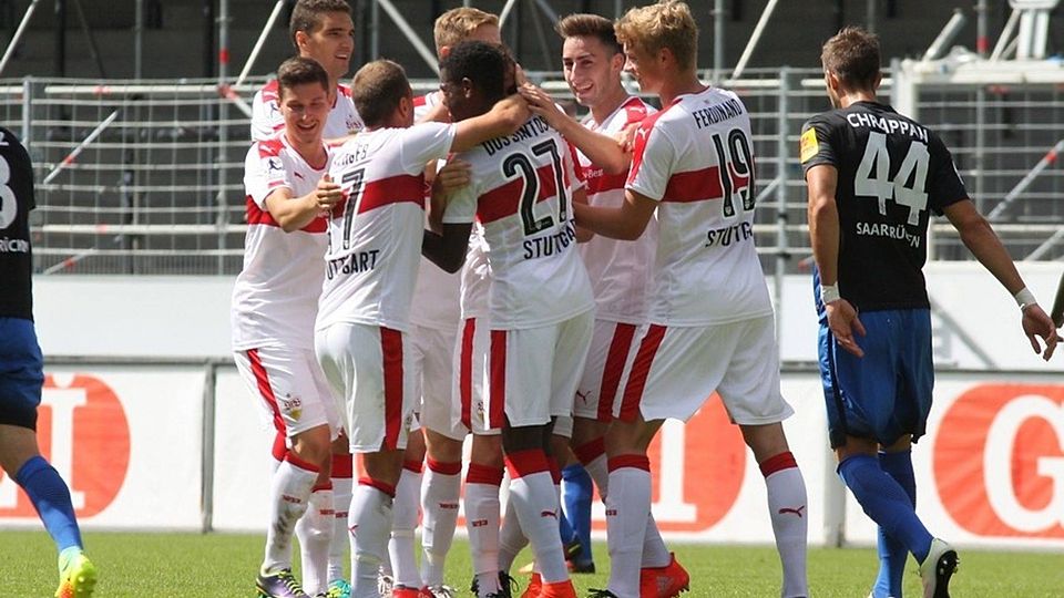 Der VfB II hatte gegen Saarbrücken einigen Grund zum Jubeln. F: Lommel