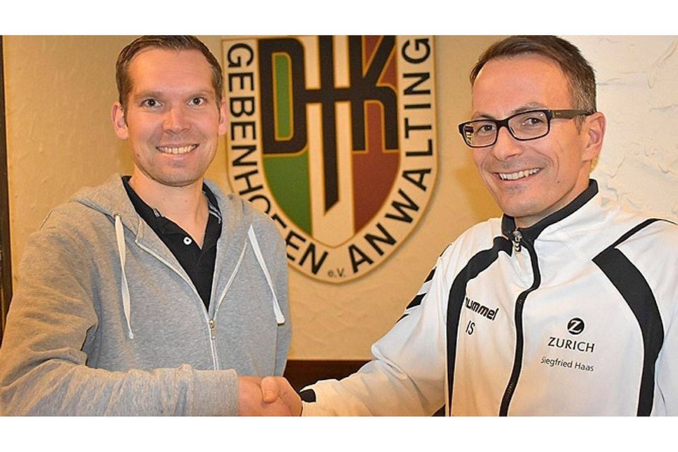 Gebenhofens Abteilungsleiter Jochen Schmid (rechts) freut sich auf die Zusammenarbeit mit Spielertrainer Vincent Aumiller (links).  Foto: Schmid