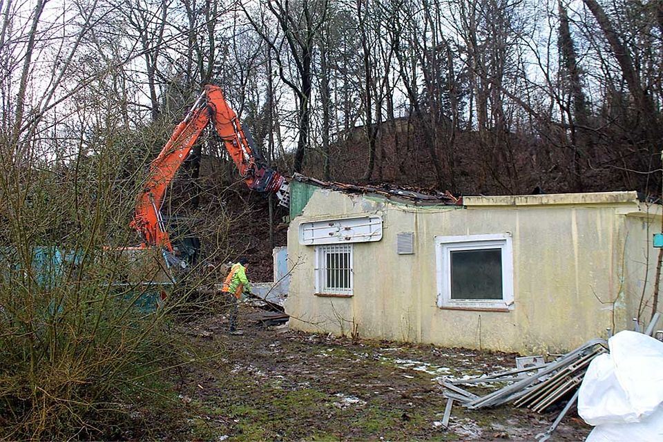 Das Ende des Sportheims des VfR Minerva.