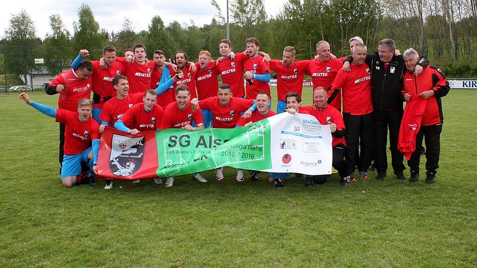 Meister der Bezirksliga Nahe, Saison 2015/16: Die SG Alsenztal.  (Fotos: Mario Luge)