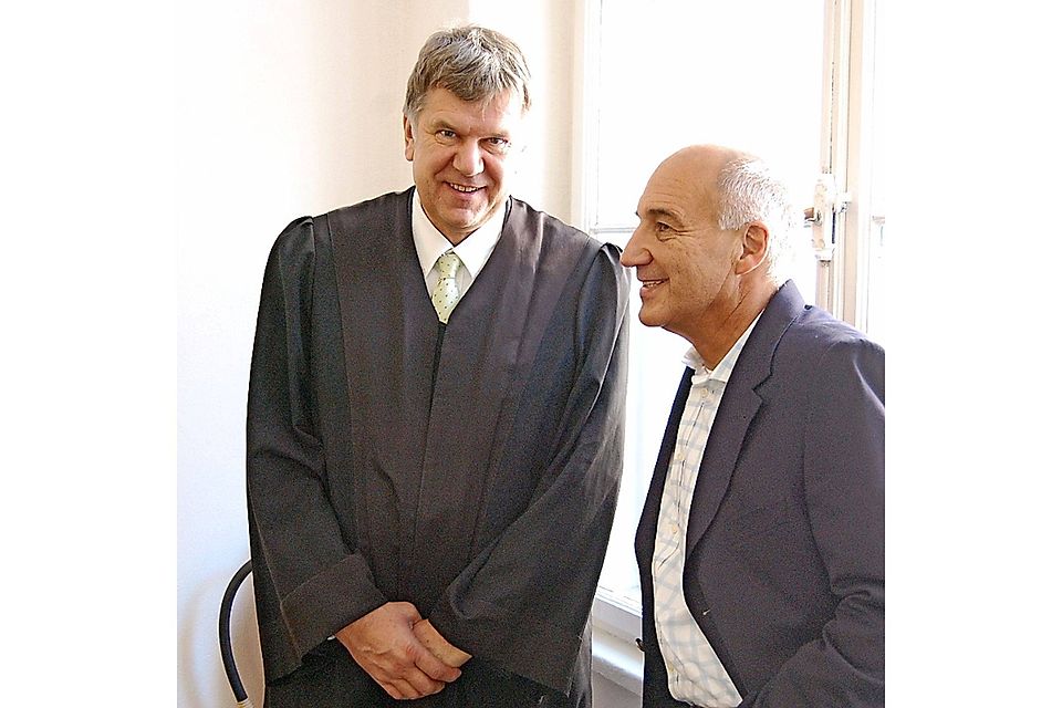 Franz Gerber (rechts) mit seinem Anwalt Horst Kletke. Foto: Scharf