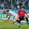 spvgg unterhaching, rot, gegen fc erzgebirge aue, 20.09.2024 luc ihorst