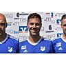 Angelo Hauk, Dominik Hofmann und Hugo Lopes verlängern beim FC Ismaning.