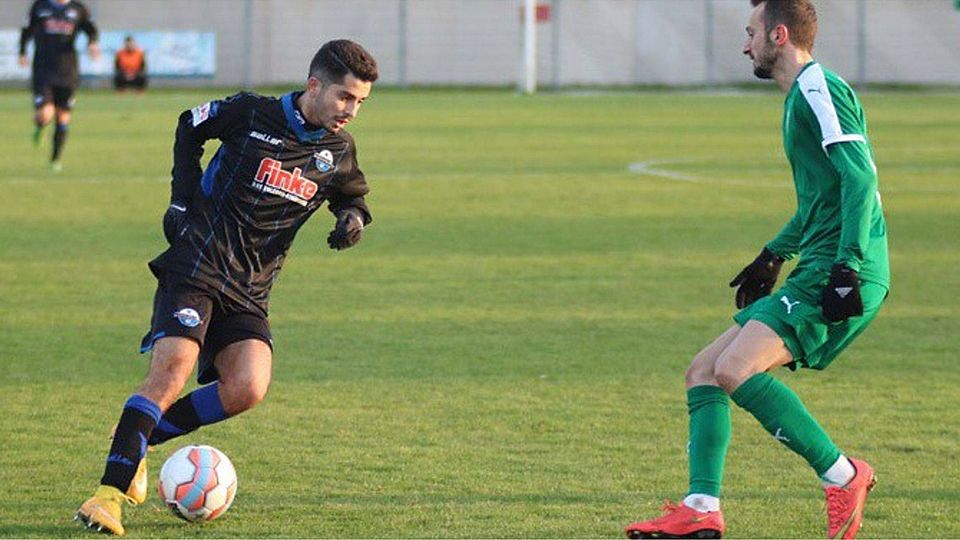 Mit Vorwärtsdrang: Paderborns Rechtsverteidiger Sergio Pinto zieht es immer wieder nach vorne. Gegen Beckum traf er so zum 1:1-Ausgleich. F: Heinemann