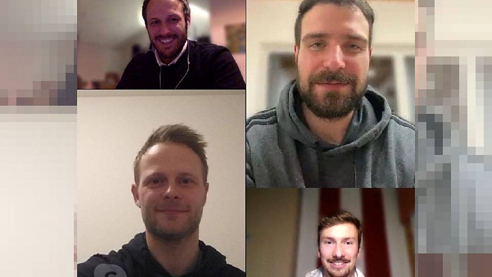 Vertragsverlängerungen in Zeiten vor Corona: Via Skype wurde die weitere Zusammenarbeit mit Max Kraus (oben links) und Oliver Terla (unten links) vereinbart.