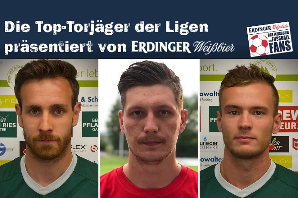 Maximilian Schwahn, Denis Grgic und Thomas Maier sind die besten Torjäger der Bezirkliga Oberbayern Süd.