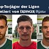Maximilian Schwahn, Denis Grgic und Thomas Maier sind die besten Torjäger der Bezirkliga Oberbayern Süd.