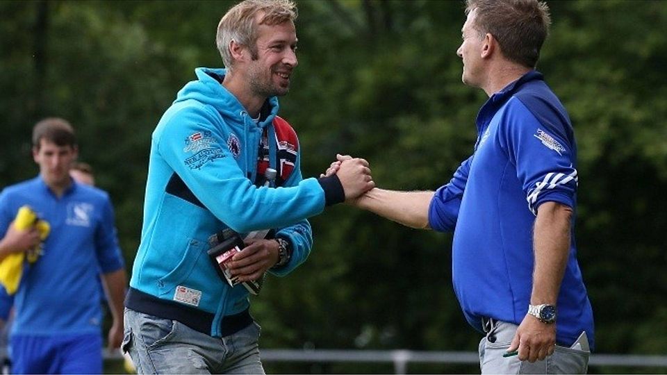Markus Ahlf (links) ist nicht mehr Trainer des TV Fränkisch-Crumbach. Er wechselt in die Scouting-Abteilung des FC St. Pauli. Foto: Joaquim Ferreira