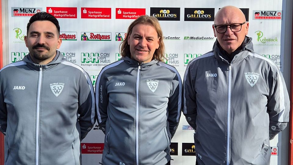 Von links: Torwart-Trainer Aykut Kaya, Trainer Andreas Schepperle und Co-Trainer Thomas Schwarze | Foto: SV Weil