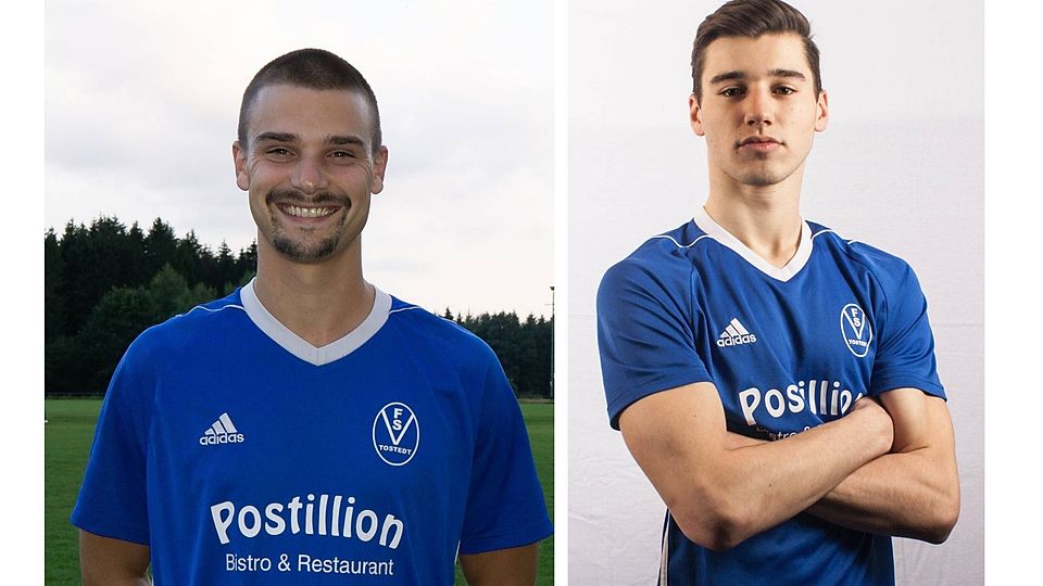 Gehören mit jeweils 13 Treffern zu den Erfolgsgaranten der Torfabrik FSV Tostedt: Nicolas Büttner (l) und Leander Heinsohn (r)