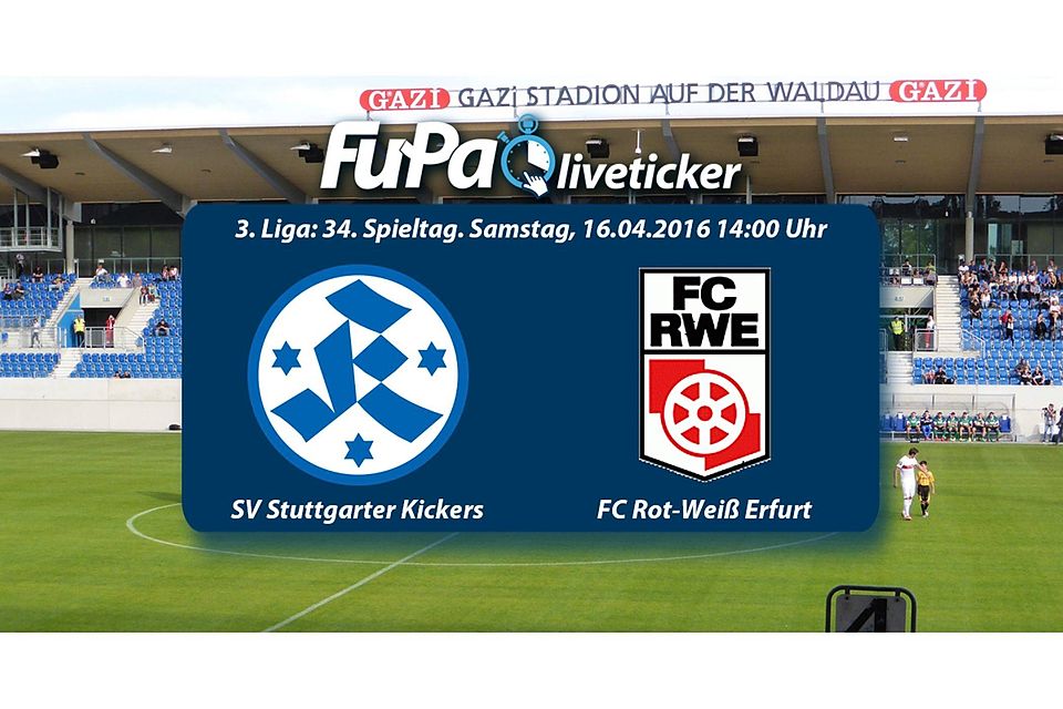 Die Stuttgarter Kickers empfangen Rot-Weiß Erfurt. Wir tickern live für euch. Foto: Collage FuPa Stuttgart