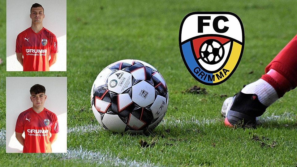 Moritz Griesbach (oben) und Lukas Kunath (unten, Porträtbilder Karsten Hannover) gehen künftig für die Oberligamannschaft des FC Grimma auf Punktejagd.