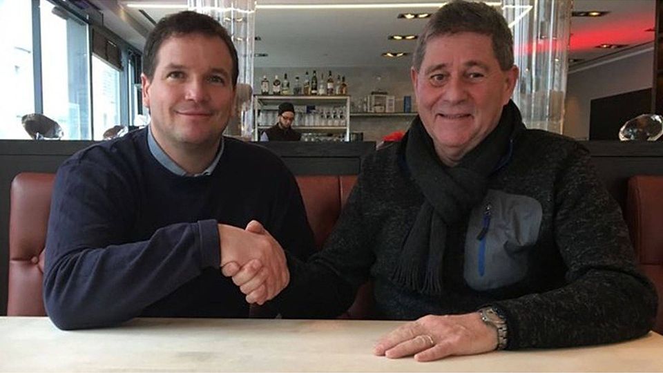 Der künftige Trainer Daniel Kreisl (links) und Vorstand Reinhard Bayer | Foto: FC Waldkirch