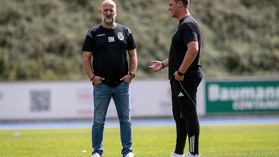 Björn Mehnert (l.) war mal unter Führung von Christopher Schorch (r.) Trainer beim 1. FC Bocholt. 