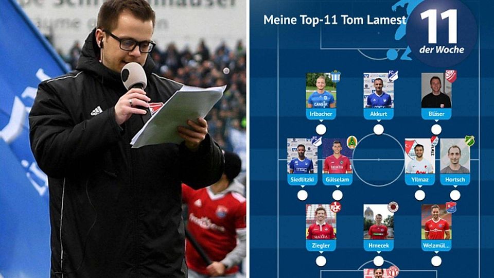 Tom Lamest, Stadionsprecher von Türkgücü München, präsentiert seine persönliche Top-Elf. Sven Leifer