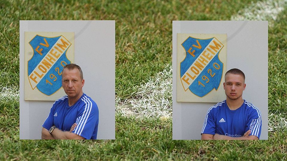 Roland Klein (links) und Dominik Becker haben eine weitere Saison als Trainer beim FV Flonheim zugesagt.