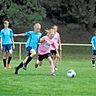 Kampf um den Ball: Auch beim weiblichen Nachwuchs zählt Einsatz und Laufbereitschaft, hier bei einem Turnier der SG Sieversdorf mit den damaligen D-Juniorinnen des Forst Borgsdorf (Mitte). ©MZV