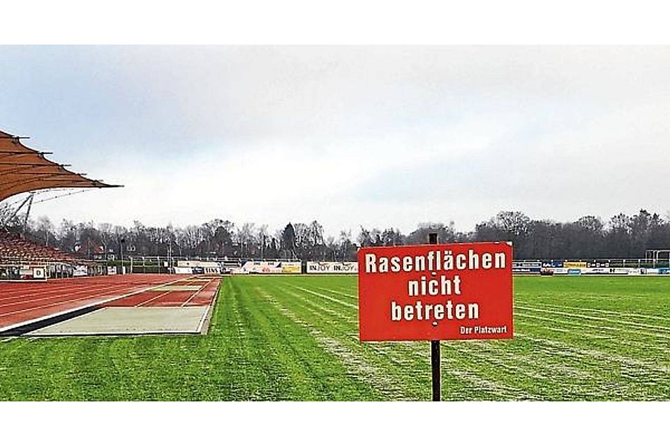 Hier im Marschwegstadion regiert aktuell nicht der VfB, sondern Wasser in flüssigem oder festem Aggregatzustand. VfB