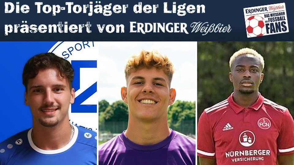 Die drei erfolgreichsten Torjäger der Regionalliga: Bornstein, Kania und Muteba (v. l. n. r.).