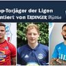 (v.l.) Julian Höllen, Lucas Biberger und Koubilay Celik führen die Torschützenliste der Landesliga Südost an
