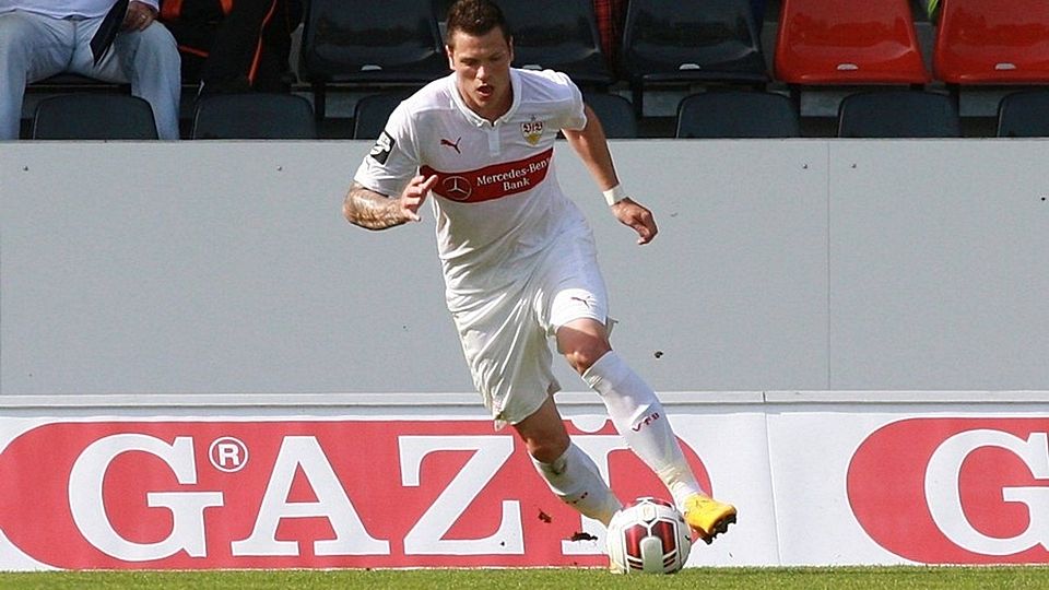 Daniel Ginczek feierte gegen Fortuna Köln erfolgreich sein Pflichtspieldebüt im VfB-Trikot. F: Lommel