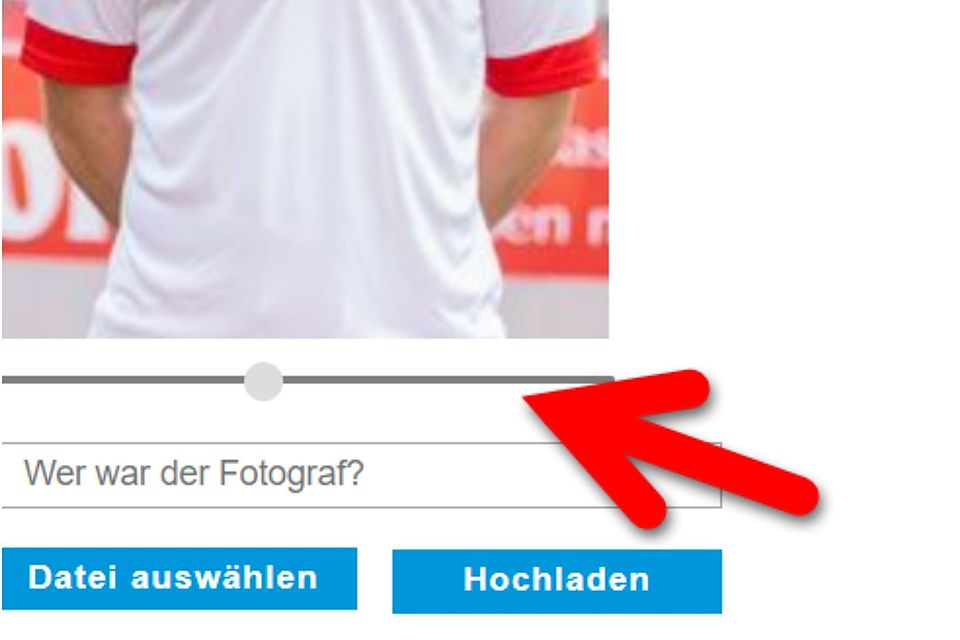 Mit dem Regler die Größe anpassen. 