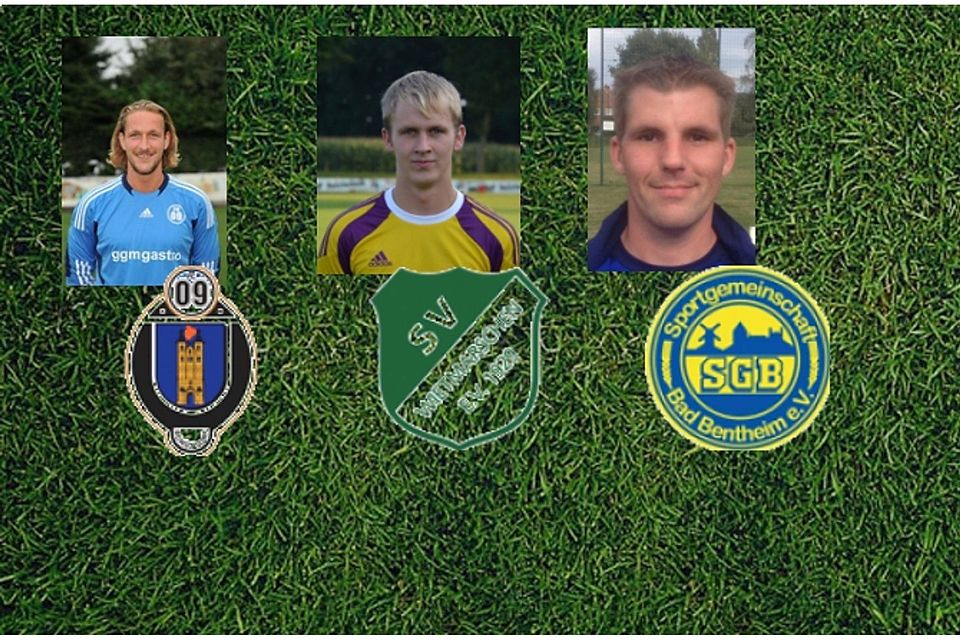 Daniel Brink (FC Schüttorf 09), Oliver Herrmann (SV Wietmarschen II) und Christopher Brandt (SG Bad Bentheim) hielten in dieser Saison schon mehrfach ihren Kasten sauber!