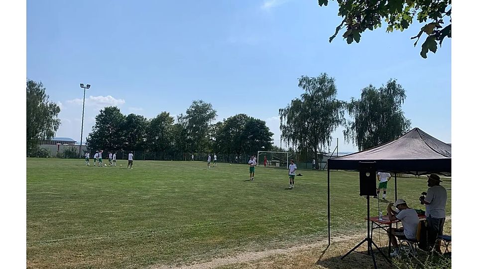 Spieler beim Aufwärmen
