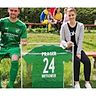 Das Erinnerungsbild: Prags Spielertrainer Marco Wetscheck gemeinsam mit seiner Frau Tina. Foto: SV Prag