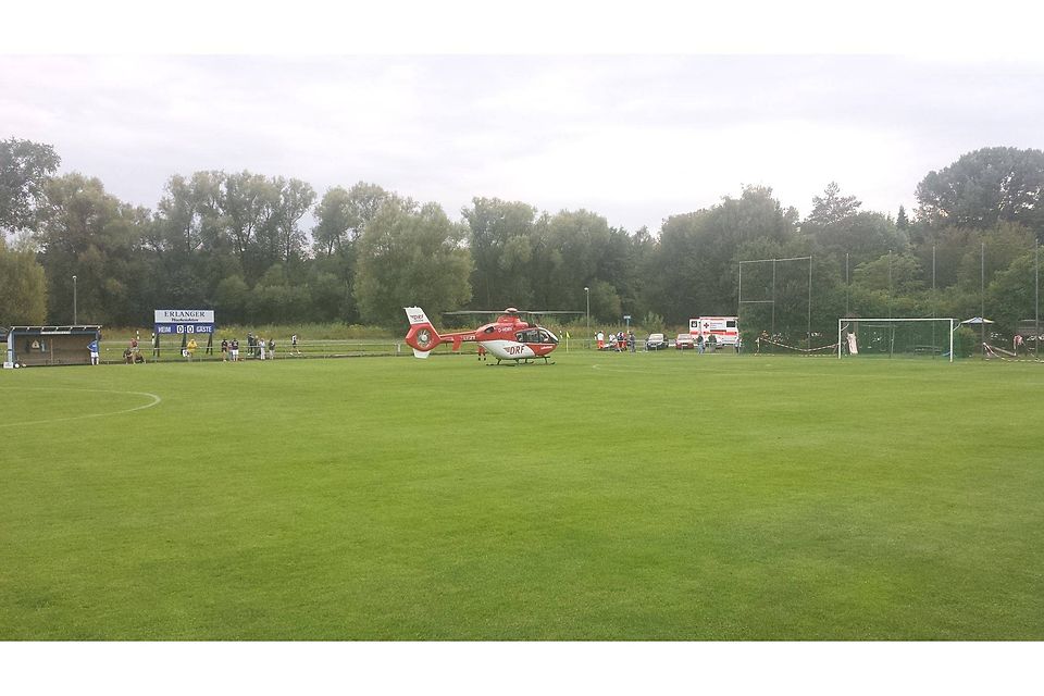 Der Hubschrauber kam, konnte aber glücklicherweise ohne den Verletzten wieder abflliegen.