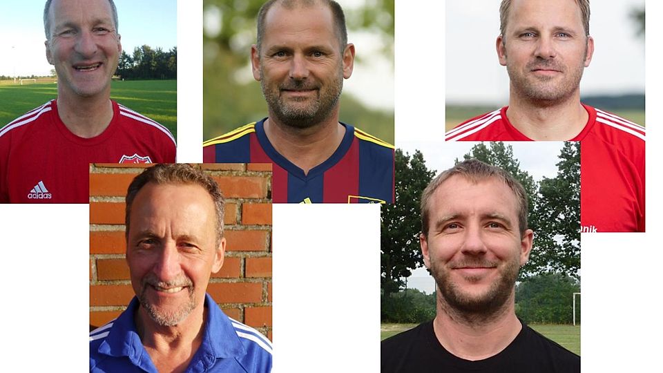 Eine Auswahl der Torschützen: Rolf Engelken (1x), Michael Schipf (3x), Marcel Kostrzewski (1x), Ingmar Magiera (1x) und Jan Hermann (2x) (von links nach rechts)  