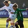 Einer der Höhepunkte in der Fußball-Karriere von Verena Krumay (r.): die Pokalpartie gegen Wolfsburg