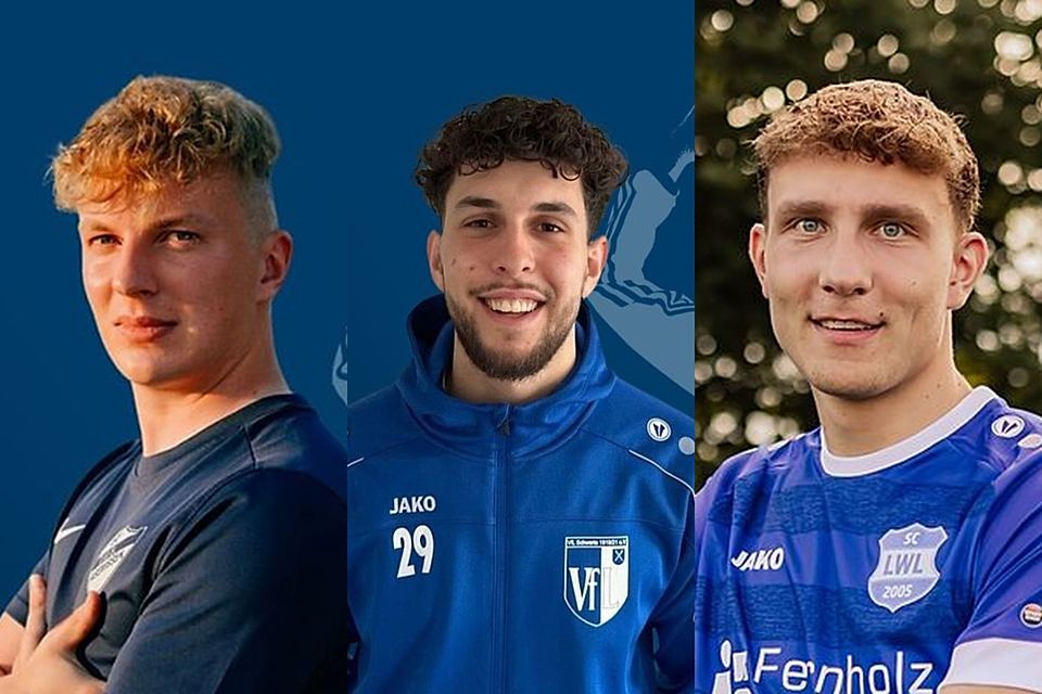 (v. l.:) Die Top-Torjäger 2023/24 Marius Seipt, Samy Smajlovic und Luca Uwe Herrmann.