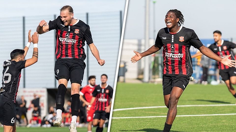 Niklas Valerius (li) und Yassine Ali Gnondi streifen sich künftig das Trikot des VfL Vichttal über.