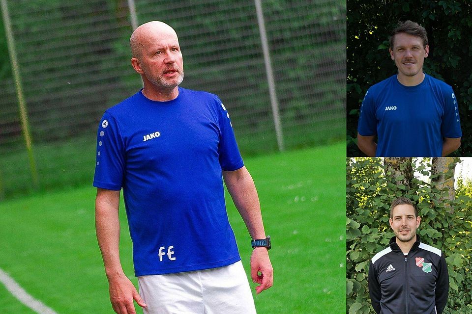 Frank Ewert (l.) bleibt Cheftrainer beim SV Atteln. Sein bisheriger Co-Trainer Carsten Volbert (oberes Portraitfoto) hört auf. Matthias Berg wird sein Nachfolger.