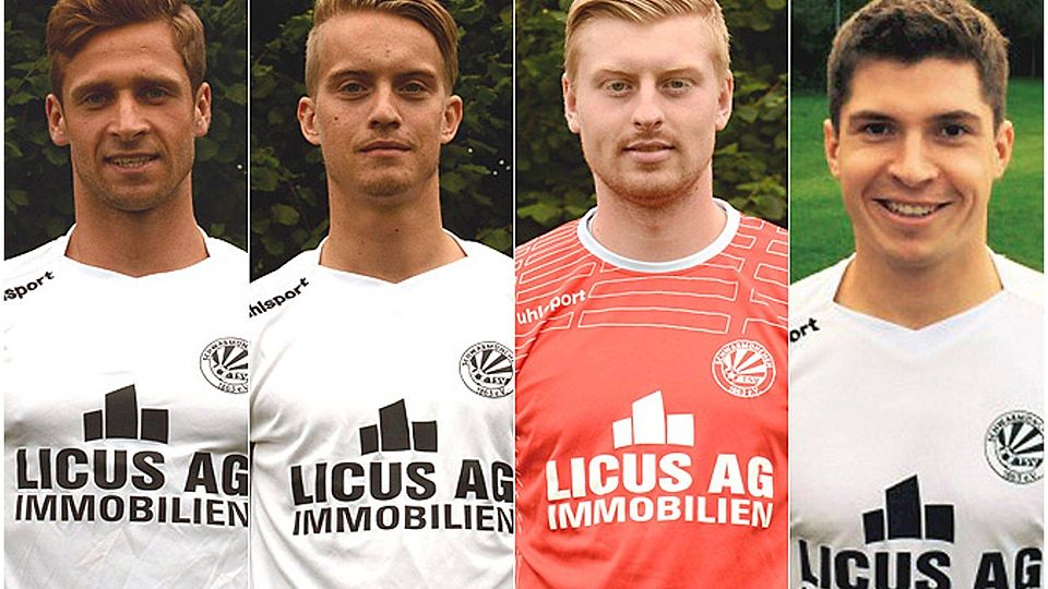 Janis Danke, Tim Uhde, Felix Thiel und Thomas Rudolph (von links) bleiben dem TSV Schwabmünchen auch in der nächsten Saison erhalten.  Fotos: Reinhold Radloff