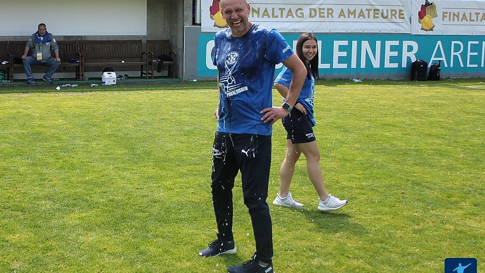 Matthias Born nach dem badischen Pokalsieg 2023.