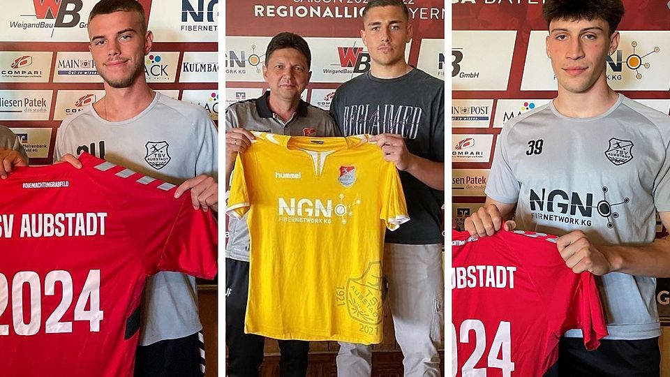 Von links nach rechts: Die beiden Neuzugänge Marvin Weiß und Maximilian Weisbäcker sowie Moritz Gündling, der seinen Vertrag verlängert hat.