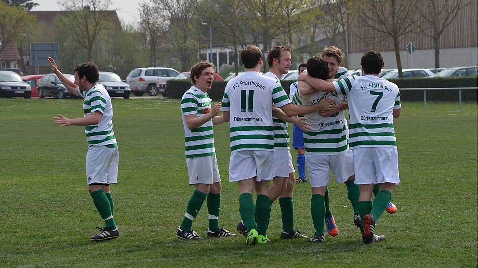 Wieder Grund zum Jubeln hatte der FC Pfäfflingen-Dürrenzimmern nach erneutem Sieg gegen ein Spitzenteam. Foto: cu