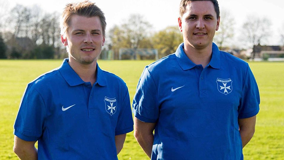 Das zukünftige Trainerteam beim FC Heitersheim: Dennis Klossek (rechts) und Moritz Anton | Foto: Verein