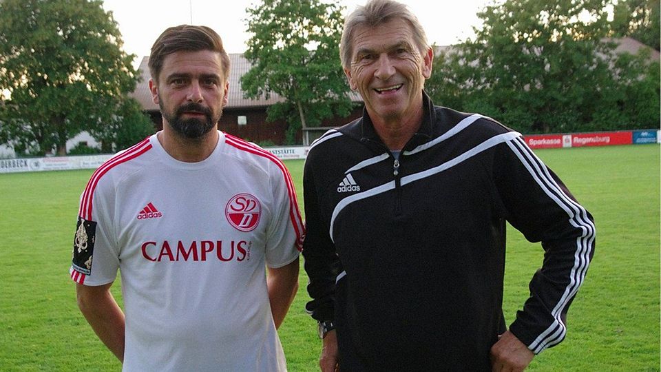 Thomas Semmelmann (l.) bildet mit Cheftrainer Klaus Augenthaler ein Trainerteam, das für Furore in der Landesliga Mitte sorgen soll.  F: lst