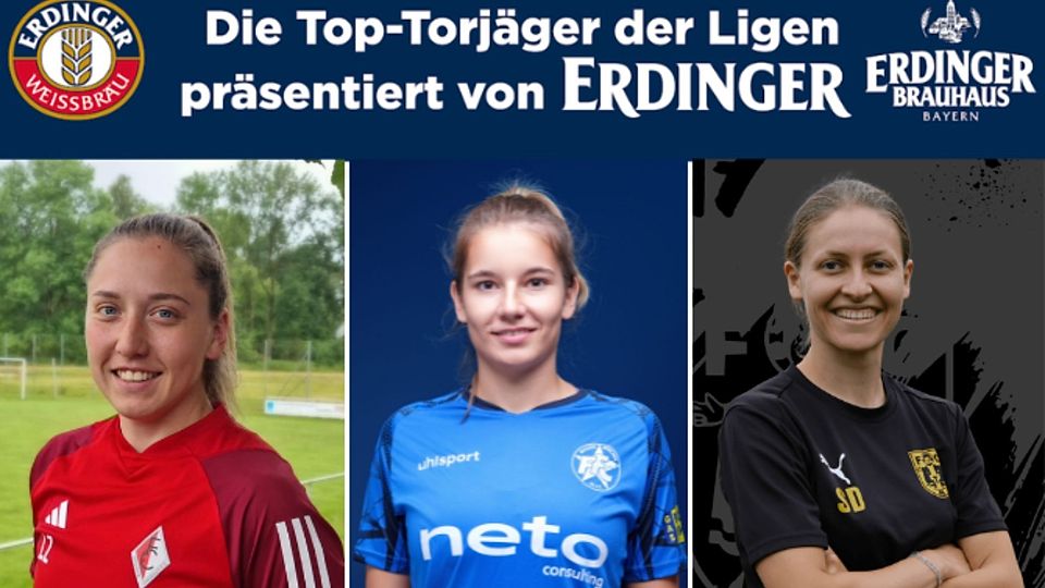 Kira Winter (M.) führt die Liste der Torjägerinnen weiter an. Lena Zaindl (l.) ist ihr dicht auf den Fersen. Sarah Dünkel (r.) belegt auf Platz vier.
