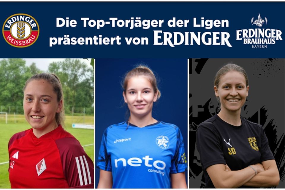 Kira Winter (M.) führt die Liste der Torjägerinnen weiter an. Lena Zaindl (l.) ist ihr dicht auf den Fersen. Sarah Dünkel (r.) belegt auf Platz vier.