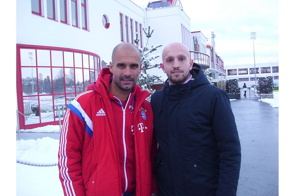 Lernen von den Besten der Besten: Damir Agovic zeigt sich von Pep und vom FC Bayern begeistert. Foto: privat