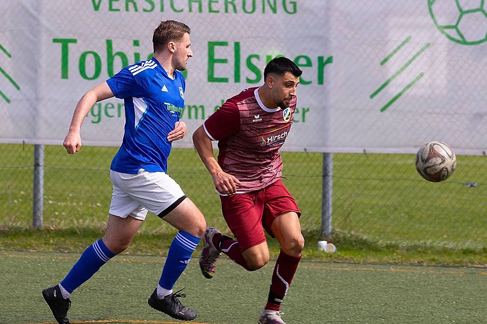 Einen Schritt voraus war der SV Planegg-Krailling II um Torschütze Gianluca Barella (r.) dem TSV Gräfelfing mit Philipp Vogel – und distanzierte den Lokalrivalen durch den 1:0-Sieg im Abstiegsduell auf sechs Punkte.