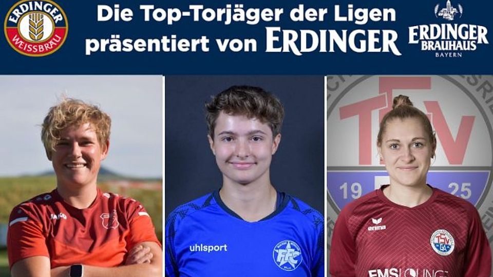 Charlotte Herrmann (mi.), Marina Aglassinger (l.) und Amelie Hübsch (r.) gehören zu den bis jetzt besten Torschützinnen der Liga.