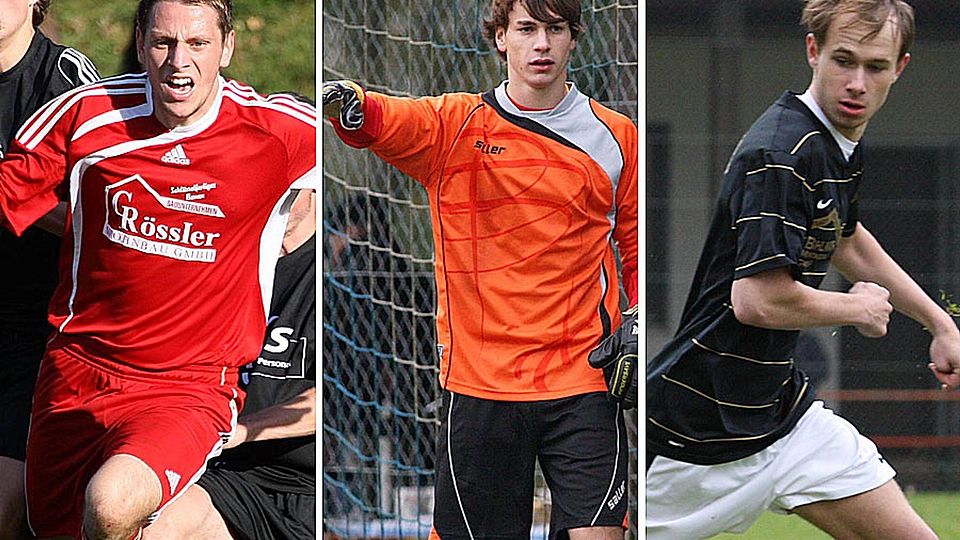 Sie wollen sich in ihrem jeweils letzten Spiel für den SC Untere Zusam mit einem Sieg verabschieden. Von links: Martin Mayrle, Torwart Benedikt Winkler und Pascal Schuster.	F.: G. Fischer, R. Stoll