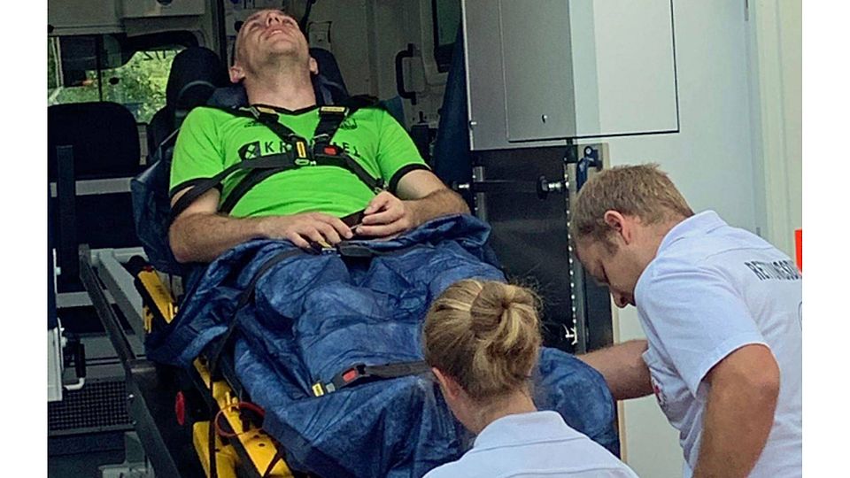 Andi Knobloch musste nach 20 Minuten verletzt vom Feld und wurde ins Krankenhaus gebracht. Privat