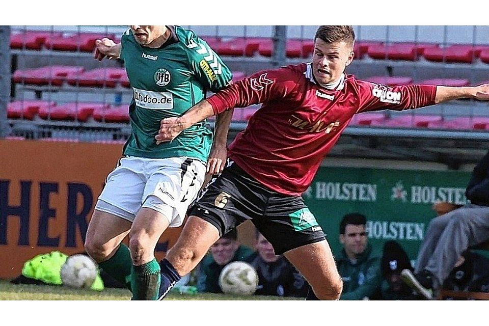 Aleksandar Nogovic (li.) ist nach seinem Jochbeinbruch wieder einsatzfähig. Der 24-Jährige verlängerte in dieser Woche seinen Vertrag bei Fußball-Regionalligist VfB Lübeck.