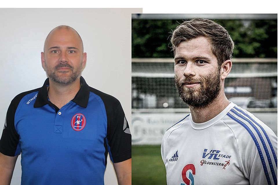 Der Meistertrainer Thorsten Hees (FC Oste/Oldendorf) und der Torjäger Frederik Klintworth (VfL Güldenstern Stade)